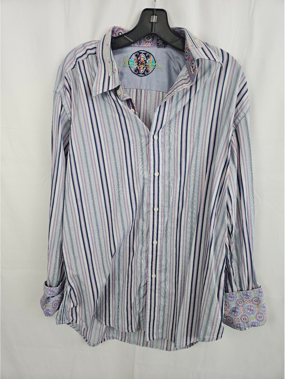 Robert Graham Men's XL Button-Up Shirt with Silk Trim